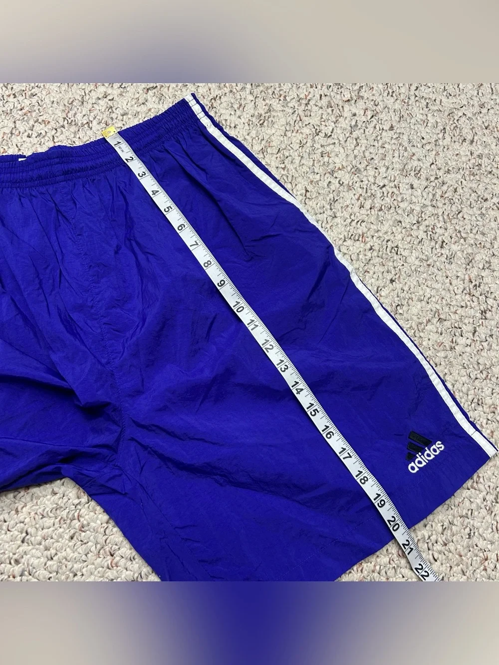 Vintage 2000 Retro Adidas Nylon Shorts PURPLE 8” Soccer Size Large (30)